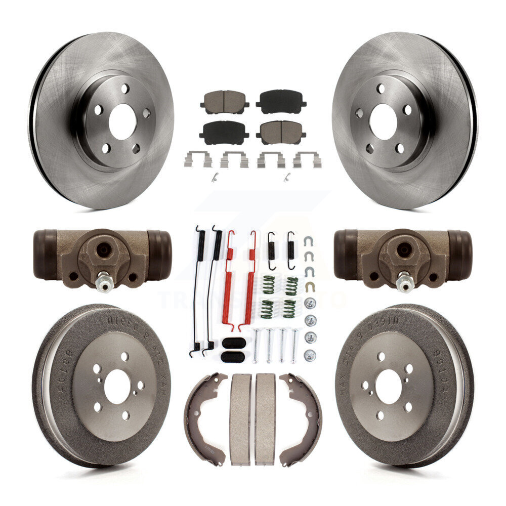 Front Rear Disc Brake Rotor Ceramic Pad And Drum Kit (9Pc) For Toyota Matrix Pontiac Vibe K8C-102805