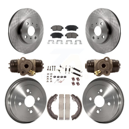 Front Rear Disc Brake Rotors Ceramic Pads And Drum Kit (9Pc) For 2001-2005 Toyota Echo K8C-102811