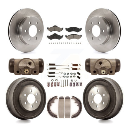 Front Rear Disc Brake Rotor Ceramic Pad Drum Kit (9Pc) For 2000-2002 Dodge Dakota Durango K8C-102827