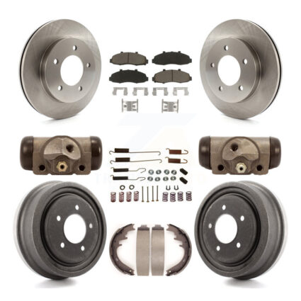 Front Rear Disc Brake Rotors Ceramic Pads And Drum Kit (9Pc) For Ford F-150 4WD K8C-102828