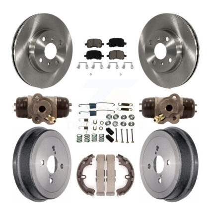 Front Rear Disc Brake Rotor Ceramic Pad Drum Kit (9Pc) For Toyota Corolla Chevrolet Prizm K8C-102832