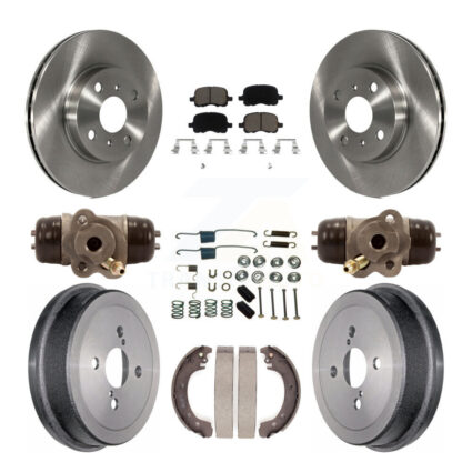 Front Rear Brake Rotor Ceramic Pad & Drum Kit (9Pc) For Toyota Corolla Non-ABS From 04 02 K8C-102835