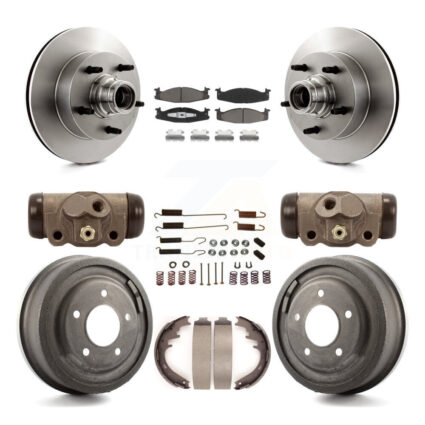 Front Rear Brake Rotor Ceramic Pad And Drum Kit (9Pc) For Ford E-150 Econoline Club Wagon K8C-102841