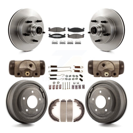 Front Rear Brake Rotor Ceramic Pad And Drum Kit (9Pc) For Ford E-150 Econoline Club Wagon K8C-102842