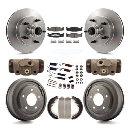 Front Rear Disc Brake Rotor Ceramic Pad And Drum Kit (9Pc) For Ford F-150 E-150 Econoline K8C-102843