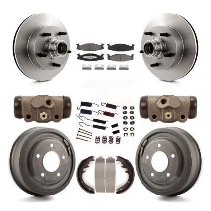 Front Rear Brake Rotor Ceramic Pad And Drum Kit (9Pc) For Ford E-150 Econoline Club Wagon K8C-102844