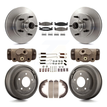 Front Rear Brake Rotor Ceramic Pad Drum Kit (9Pc) For 97 Ford E-150 Econoline 2-Wheel ABS K8C-102845
