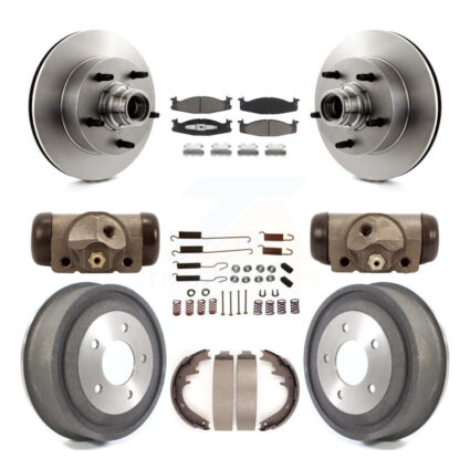 Front Rear Brake Rotor Ceramic Pad And Drum Kit (9Pc) For Ford E-150 Econoline Club Wagon K8C-102847