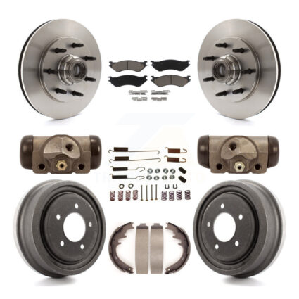 Front Rear Disc Brake Rotors Ceramic Pads And Drum Kit (9Pc) For 1999 Ford F-150 RWD K8C-102851