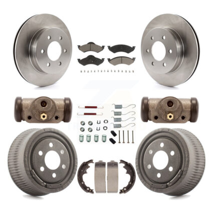 Front Rear Brake Rotors Ceramic Pad Drum Kit (9Pc) For Dodge Dakota With 9″ Diameter K8C-102867