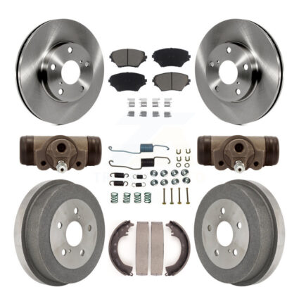 Front Rear Disc Brake Rotors Ceramic Pad & Drum Kit (9Pc) For 2002 Toyota RAV4 GAS engine K8C-102873