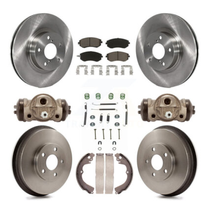 Front Rear Brake Rotors Ceramic Pad Drum Kit (9Pc) For 02-03 Subaru Impreza Outback RS TS K8C-102875