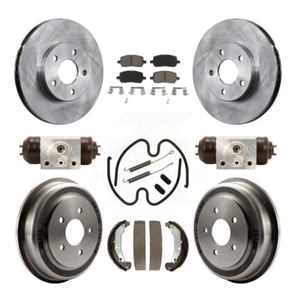 Front Rear Disc Brake Rotors Ceramic Pad & Drum Kit (9Pc) For Pontiac G5 Chevrolet Cobalt K8C-102876