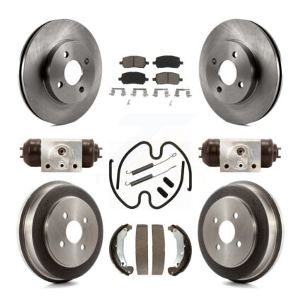 Front Rear Brake Rotors Ceramic Pad Drum Kit (9Pc) For Pontiac Chevrolet Cobalt G5 Saturn K8C-102877