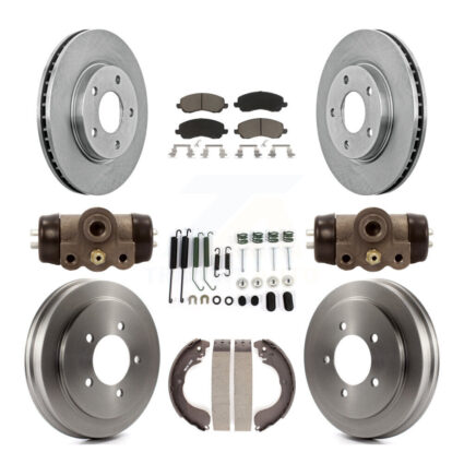 Front Rear Disc Brake Rotors Ceramic Pads And Drum Kit (9Pc) For Dodge Caliber K8C-102878