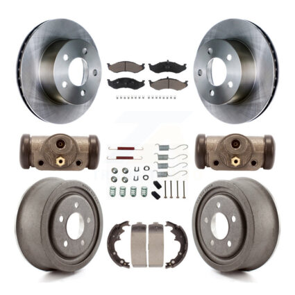 Front Rear Disc Brake Rotors Ceramic Pads And Drum Kit (9Pc) For Jeep Wrangler Cherokee K8C-102880