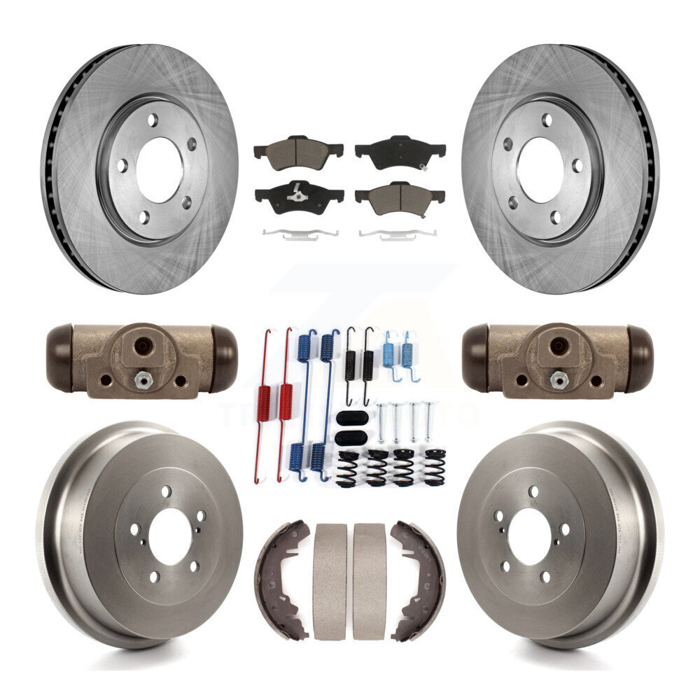 Front Rear Brake Rotor Ceramic Pad Drum Kit (9Pc) For Dodge Caravan Grand Chrysler Town & K8C-102883