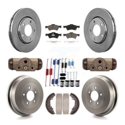 Front Rear Disc Brake Rotor Ceramic Pad Drum Kit (9Pc) For Dodge Caravan Chrysler Voyager K8C-102889
