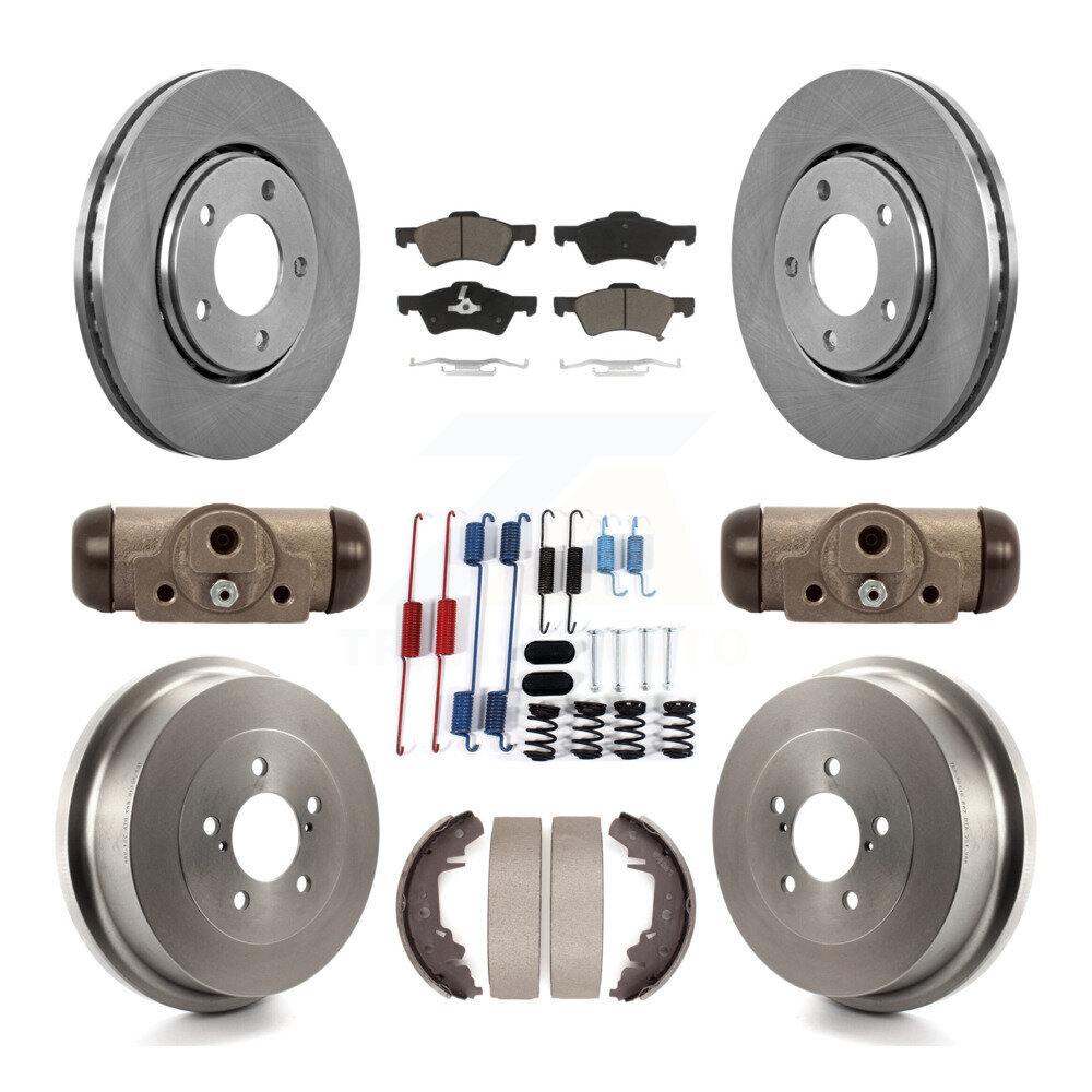 Front Rear Disc Brake Rotor Ceramic Pad Drum Kit (9Pc) For Dodge Caravan Chrysler Voyager K8C-102889