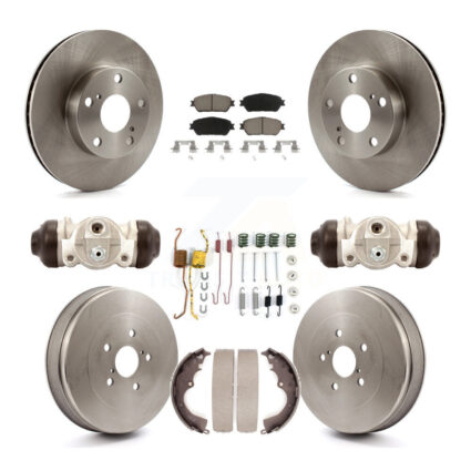 Front Rear Brake Rotor Ceramic Pad And Drum Kit (9Pc) For Toyota Tacoma With 5 Lug Wheels K8C-102897