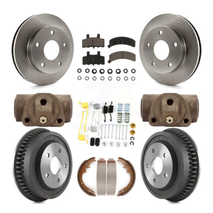 Front Rear Disc Brake Rotor Ceramic Pad & Drum Kit (9Pc) For 1994-1999 Dodge Ram 1500 4WD K8C-102902