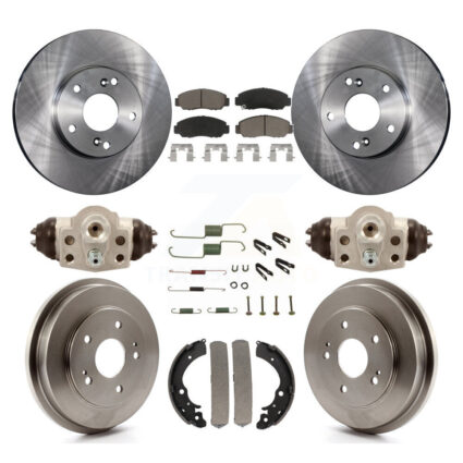 Front Rear Disc Brake Rotors Ceramic Pads And Drum Kit (9Pc) For Honda Civic GX K8C-102903