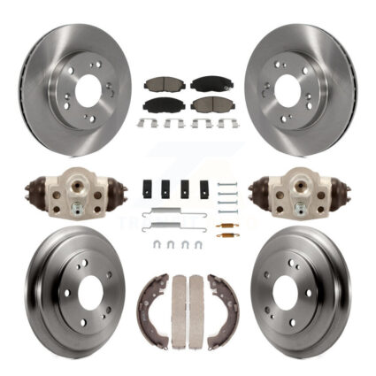 Front Rear Disc Brake Rotors Ceramic Pads And Drum Kit (9Pc) For Honda Civic K8C-102904