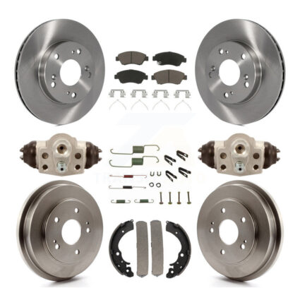 Front Rear Disc Brake Rotor Ceramic Pad & Drum Kit (9Pc) For 2006-2008 Honda Civic Hybrid K8C-102905