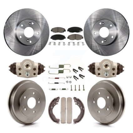 Front Rear Disc Brake Rotors Ceramic Pads And Drum Kit (9Pc) For 2011 Honda Civic GX K8C-102906