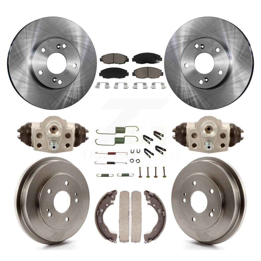 Front Rear Disc Brake Rotors Ceramic Pads And Drum Kit (9Pc) For 2011 Honda Civic GX K8C-102906
