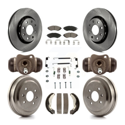 Front Rear Brake Rotor Ceramic Pad & Drum Kit (9Pc) For Chevrolet Aveo Pontiac Aveo5 Wave K8C-102915
