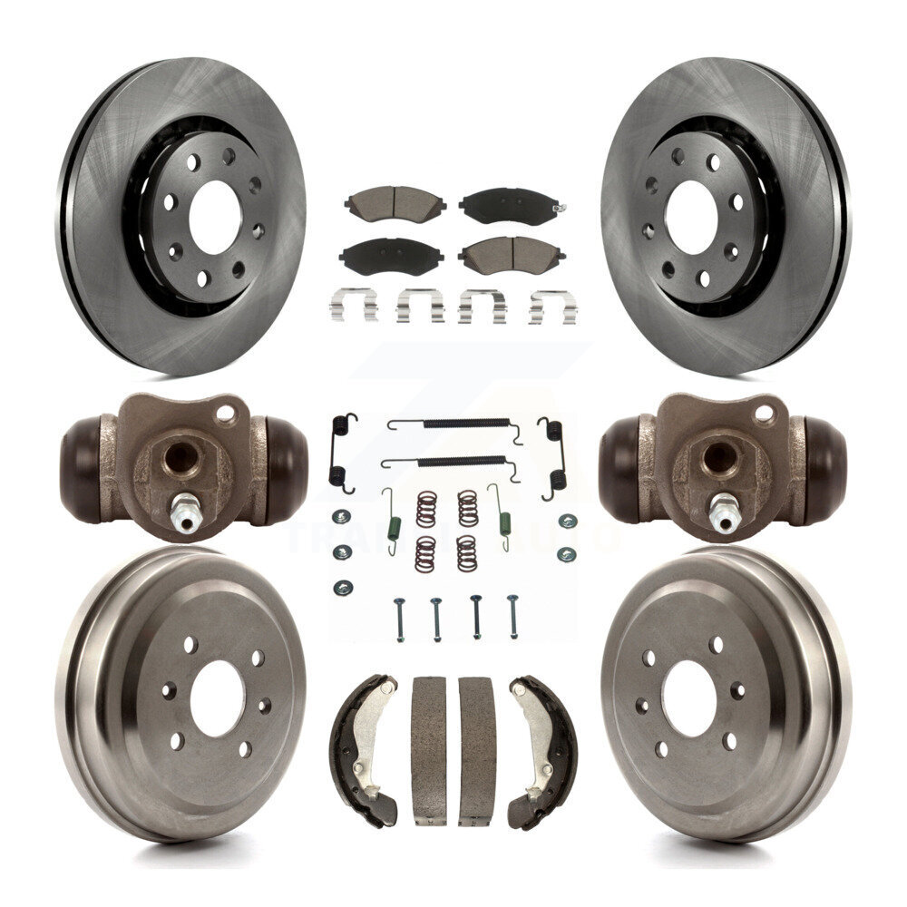Front Rear Brake Rotor Ceramic Pad & Drum Kit (9Pc) For Chevrolet Aveo Pontiac Aveo5 Wave K8C-102915