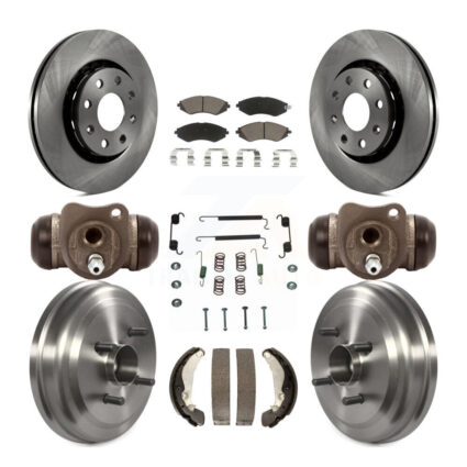 Front Rear Brake Rotor Ceramic Pad & Drum Kit (9Pc) For Chevrolet Aveo Pontiac Aveo5 Wave K8C-102916