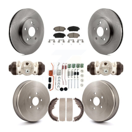 Front Rear Disc Brake Rotors Ceramic Pads And Drum Kit (9Pc) For 2004-2010 Toyota Sienna K8C-102919