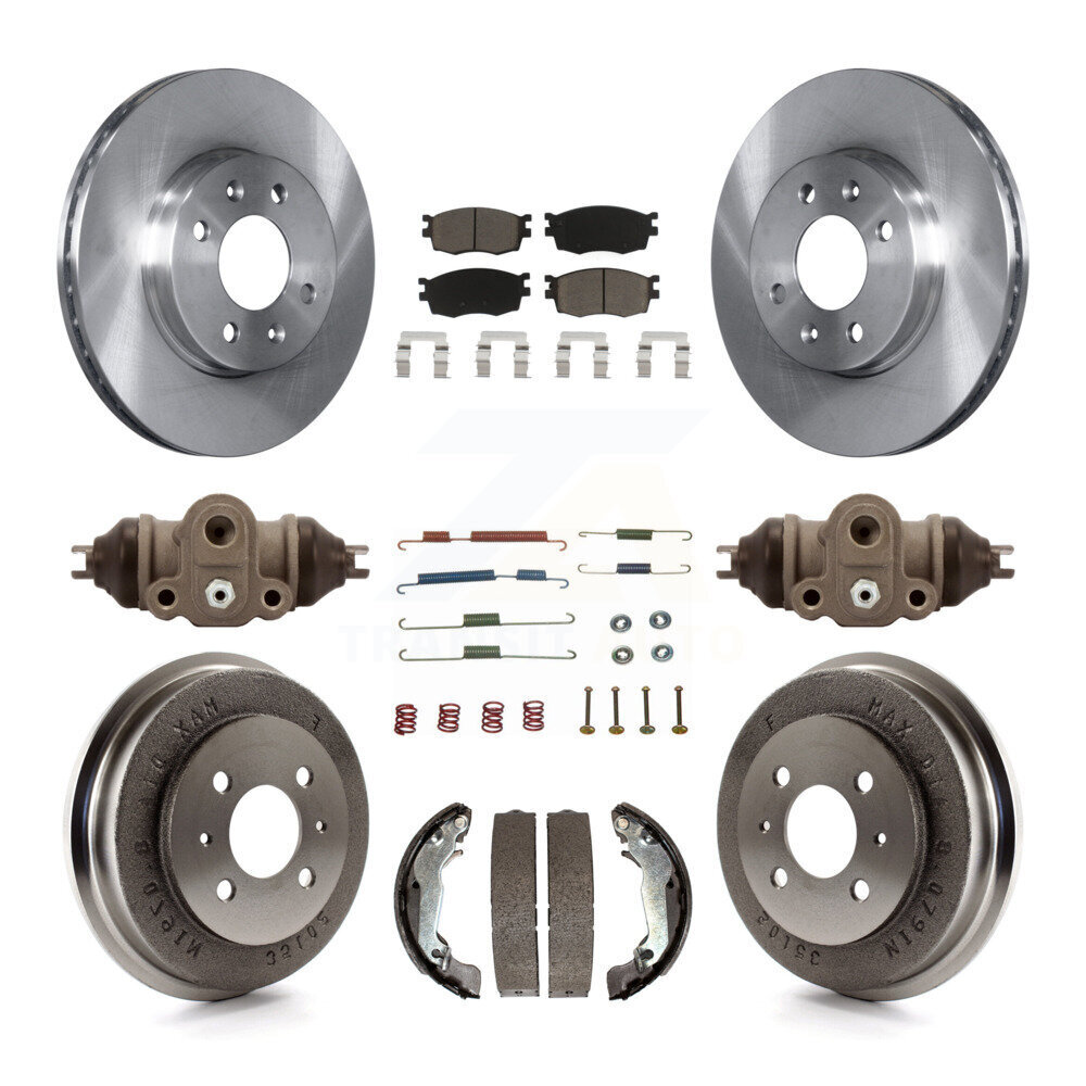 Front Rear Brake Rotor Ceramic Pad Drum Kit (9Pc) For 06 Hyundai Accent Sedan To 09 30 05 K8C-102923
