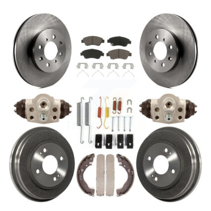 Front Rear Disc Brake Rotors Ceramic Pads And Drum Kit (9Pc) For Honda Fit K8C-102925