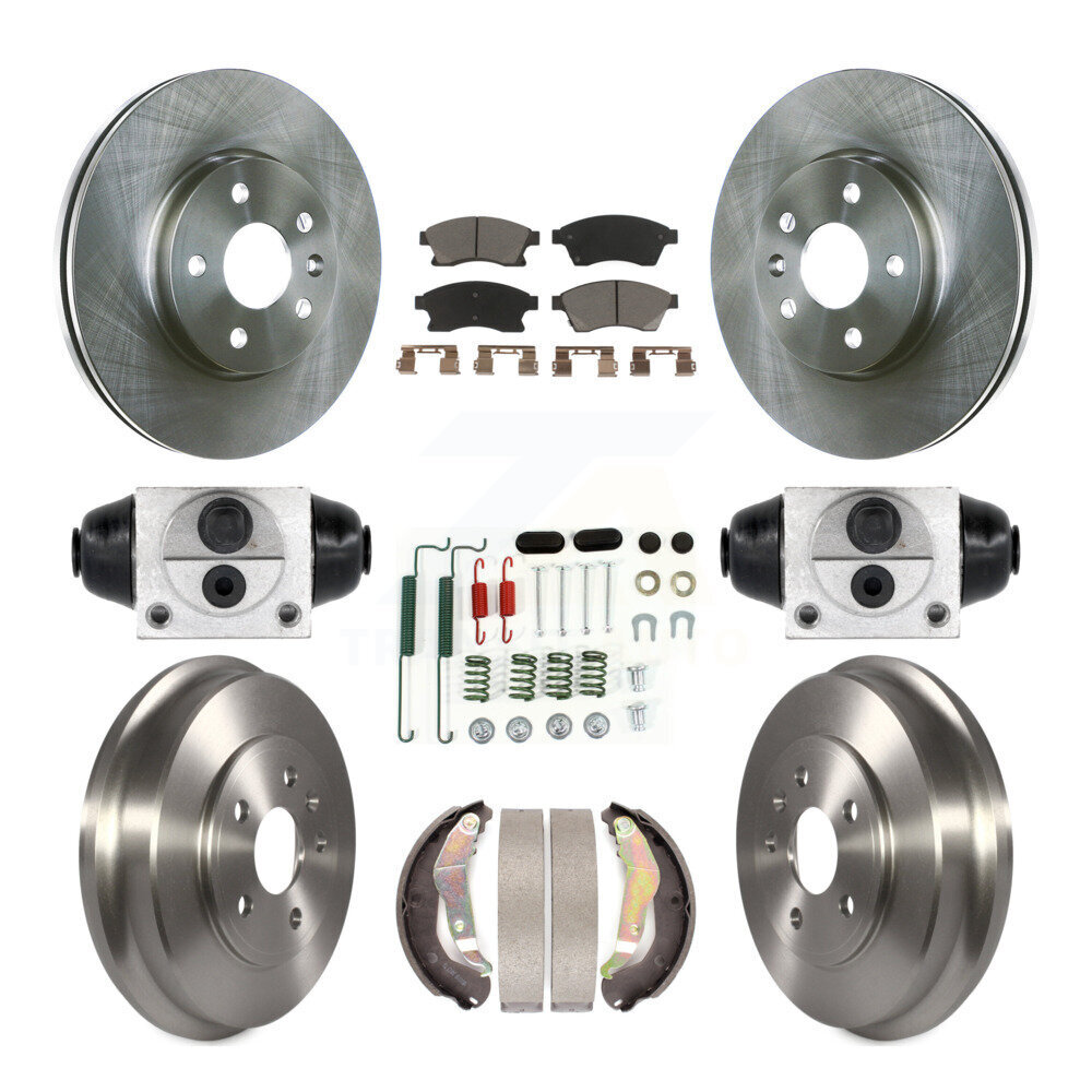 Front Rear Disc Brake Rotors Ceramic Pads And Drum Kit (9Pc) For Chevrolet Sonic K8C-102940