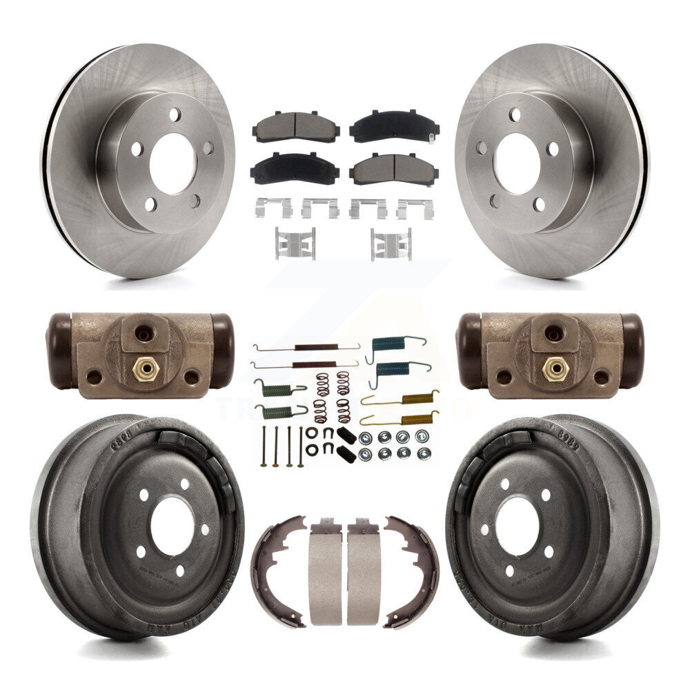 Front Rear Brake Rotor Ceramic Pad & Drum Kit (9Pc) For Ford Ranger Mazda B4000 B3000 4WD K8C-102944