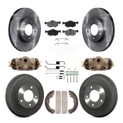 Front Rear Brake Rotor Ceramic Pad & Drum Kit (9Pc) For Ford Escape Mazda Tribute Mercury K8C-102946