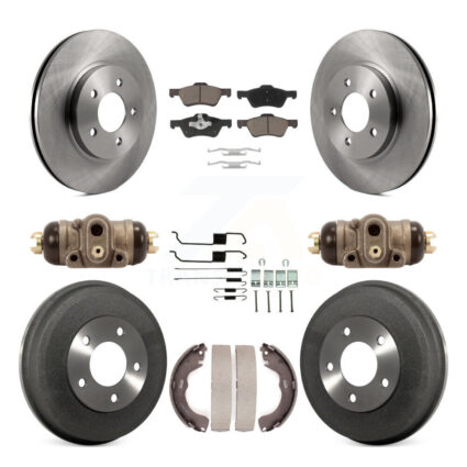 Front Rear Disc Brake Rotors Ceramic Pad & Drum Kit (9Pc) For Ford Escape Mercury Mariner K8C-102947