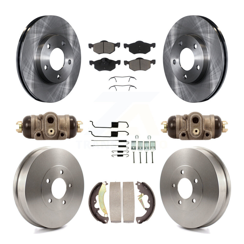 Front Rear Brake Rotors Ceramic Pad & Drum Kit (9Pc) For 2007 Ford Escape Mercury Mariner K8C-102948