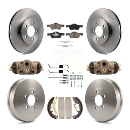 Front Rear Brake Rotors Ceramic Pad & Drum Kit (9Pc) For 2007 Ford Escape Mercury Mariner K8C-102949