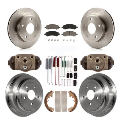 Front Rear Brake Rotors Ceramic Pad Drum Kit (9Pc) For Dakota Dodge Ram Mitsubishi Raider K8C-102962