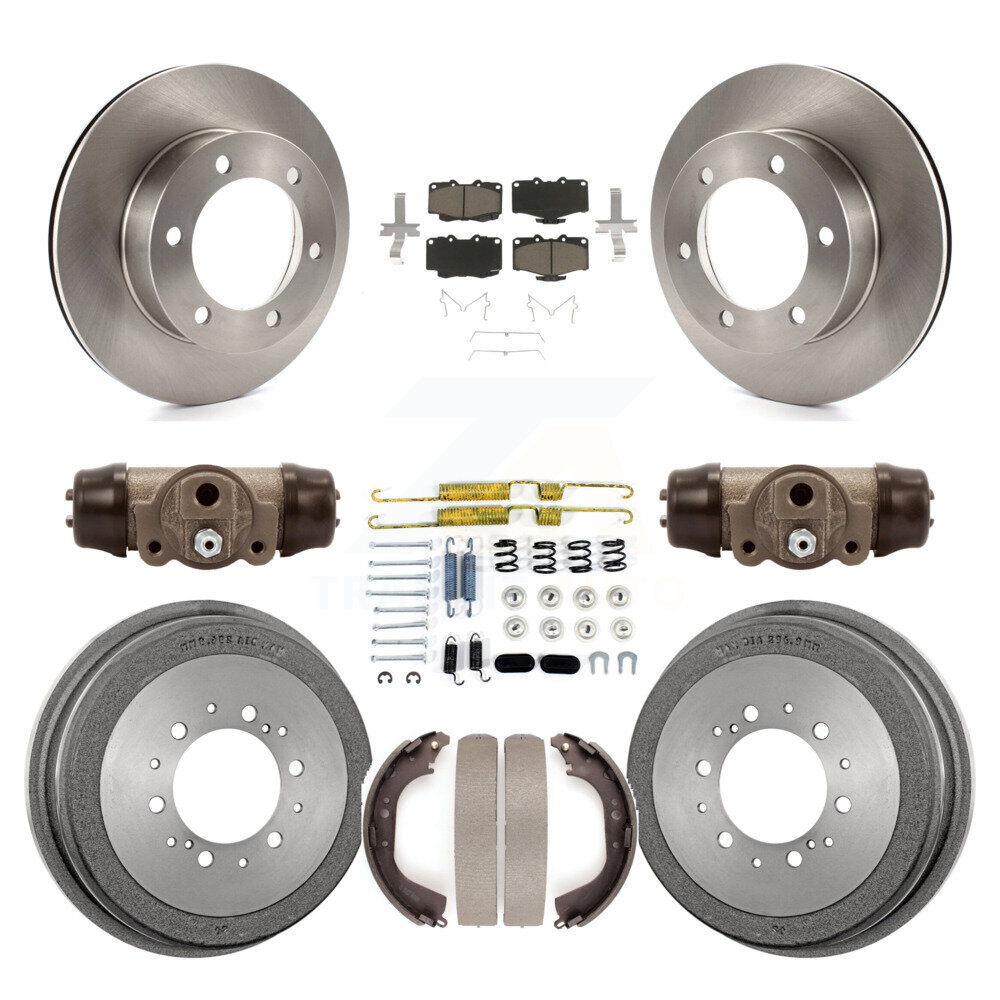 Front Rear Brake Rotor Ceramic Pad And Drum Kit (9Pc) For Toyota Tacoma With 6 Lug Wheels K8C-102963