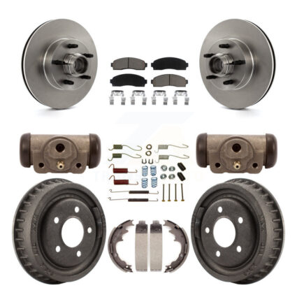 Front Rear Brake Rotor Ceramic Pad & Drum Kit (9Pc) For Ford Ranger With 9″ Diameter K8C-102964