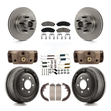 Front Rear Brake Rotors Ceramic Pad Drum Kit (9Pc) For Ford Ranger With 10″ Diameter K8C-102965