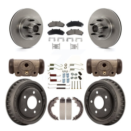 Front Rear Brake Rotor Ceramic Pad & Drum Kit (9Pc) For Ford Ranger With 9″ Diameter K8C-102966