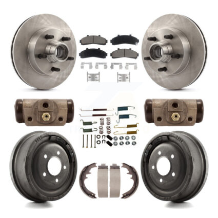 Front Rear Brake Rotors Ceramic Pad Drum Kit (9Pc) For Mazda B4000 With 10″ Diameter K8C-102970