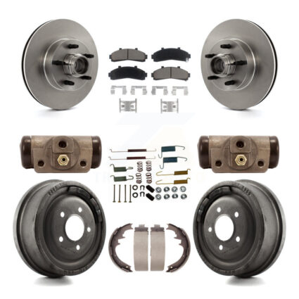 Front Rear Brake Rotors Ceramic Pad Drum Kit (9Pc) For Ford Ranger With 10″ Diameter K8C-102972