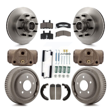 Front Rear Disc Brake Rotors Ceramic Pads And Drum Kit (9Pc) For Chevrolet C1500 Suburban K8C-102977